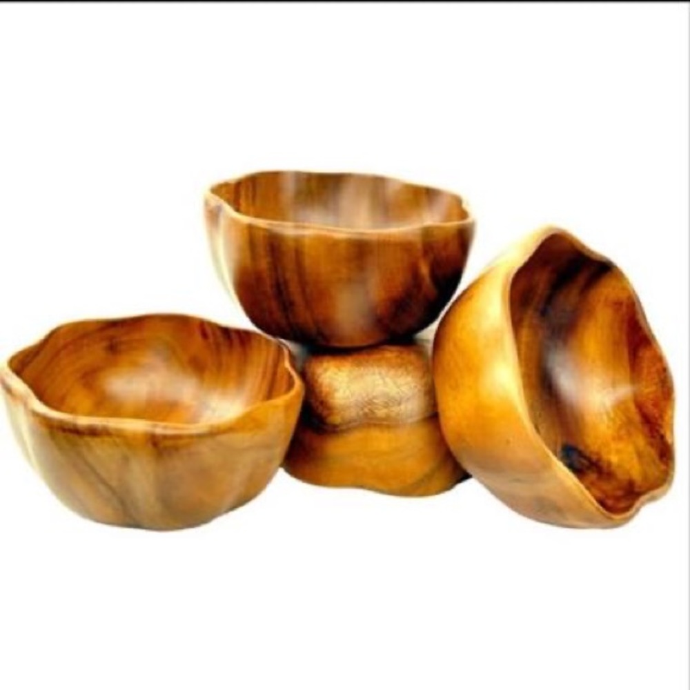 Pacific Merchants acacia ware 6” flared wood bowl salad snacks decor 11 AVAIL